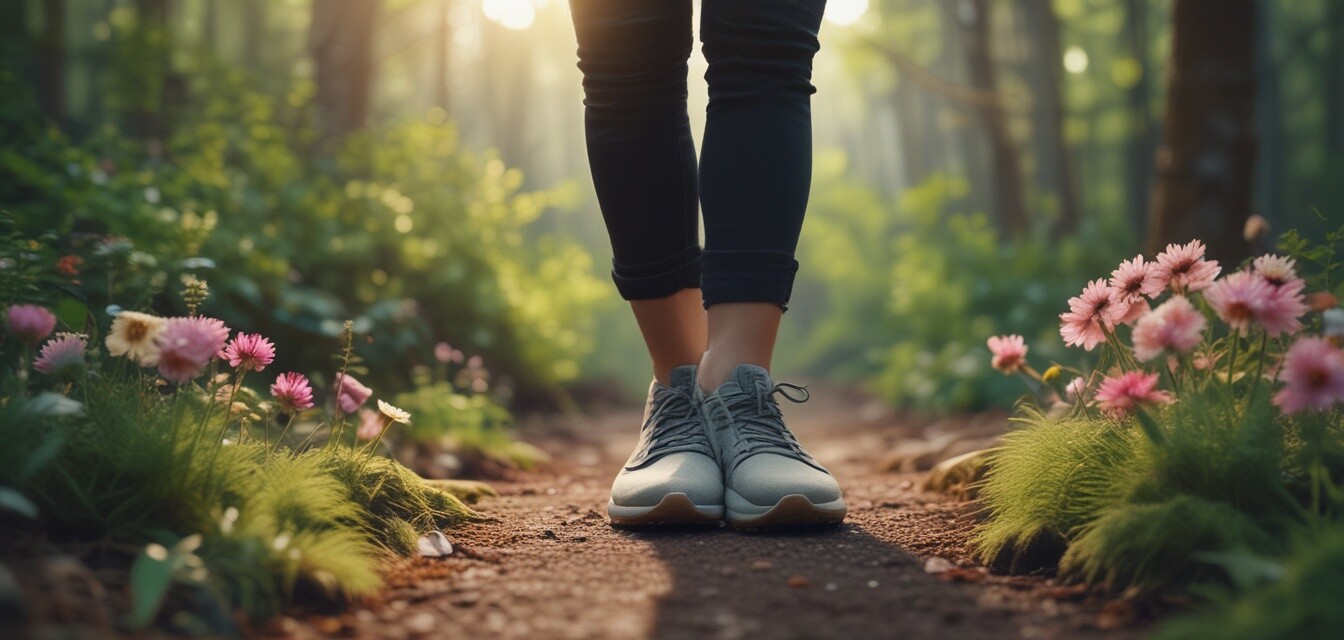 Eco-friendly footwear in nature